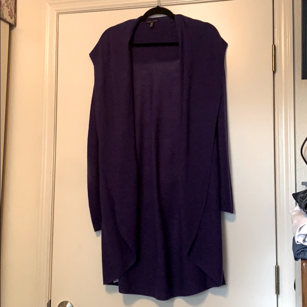 Eileen Fisher long purple flowey cardigan
